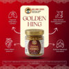Golden Hing benefits infographic showing digestion, respiratory comfort, blood pressure and menstrual relief